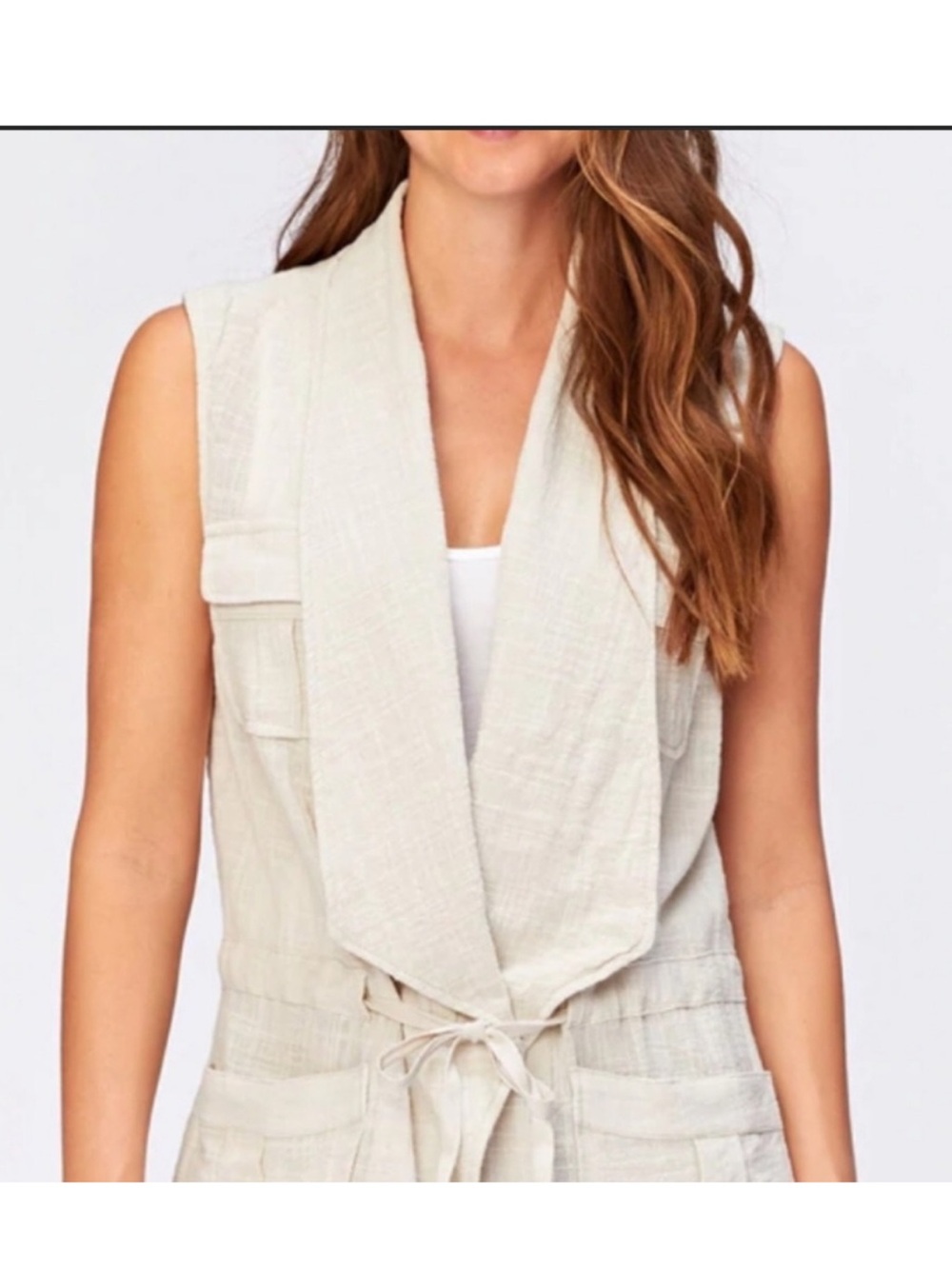 XCVI Justina Cargo Gauze Drawstring Waist Vest NWT XS